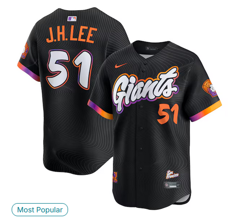 Men Nike San Francisco Giants #51 J.H.Lee  black Nike City Connect MLB Limited Jersey
